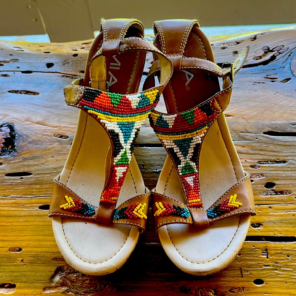 Mia- beaded wedges 7.5.